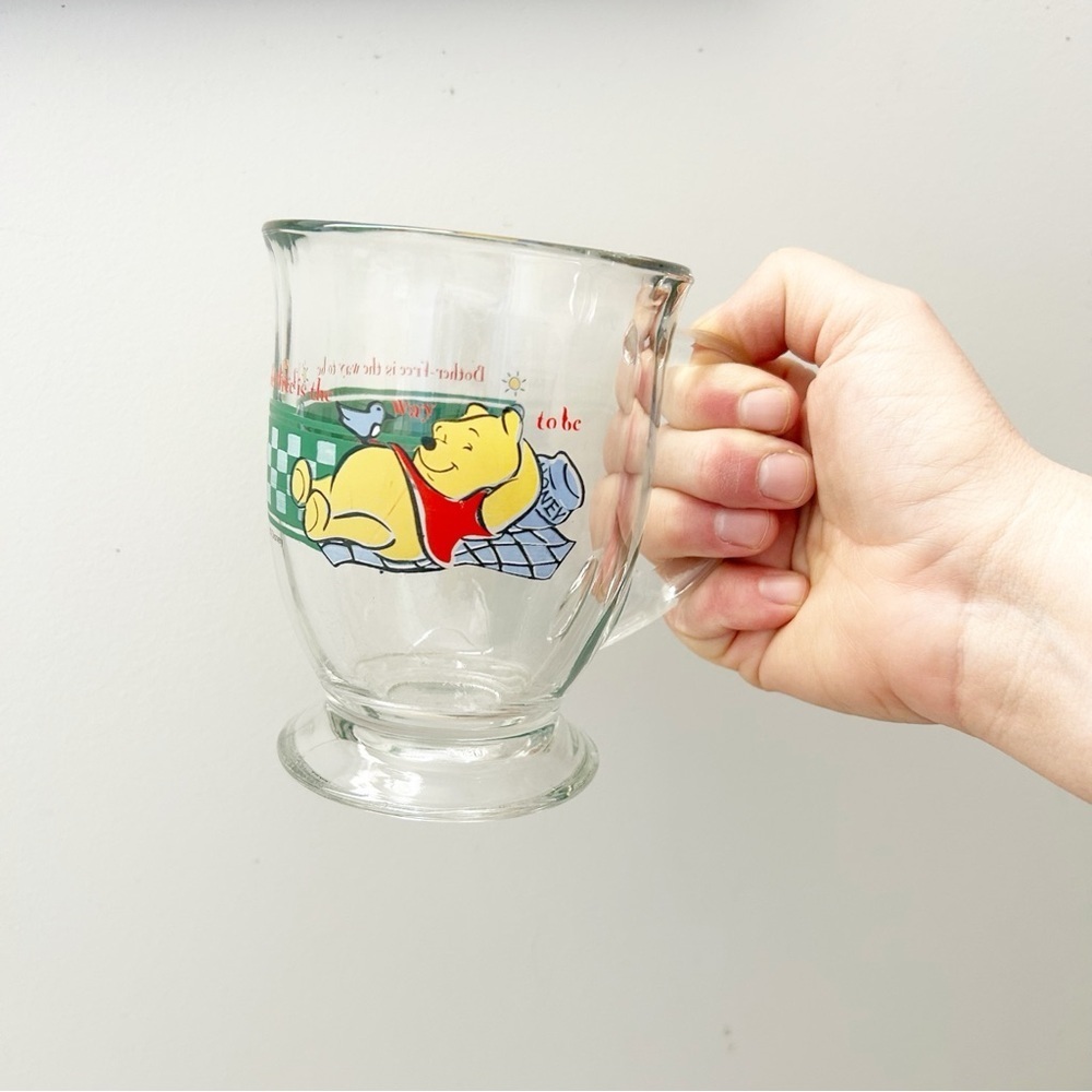 Anchor Hocking Disney Winnie the Pooh Bother free is the way to be Glass Mug